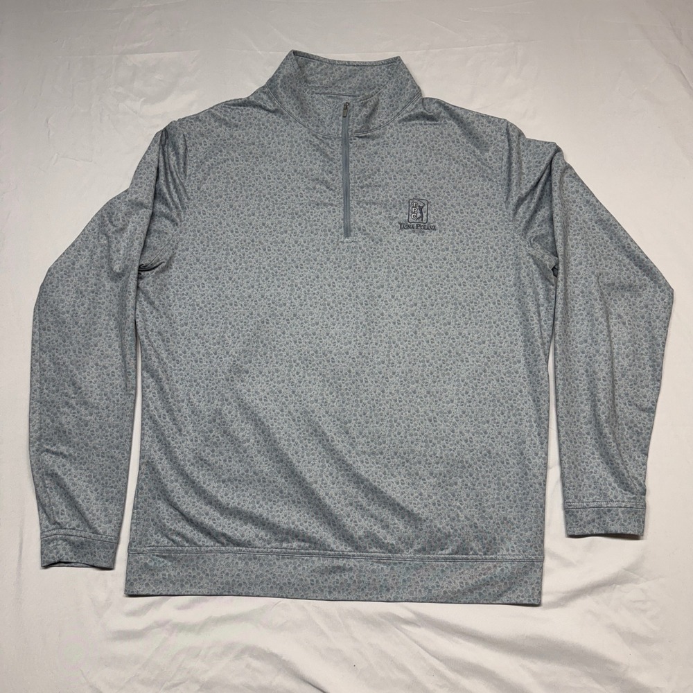 Peter Millar Mens Large Gray 1/4 Zip Golf Pullover TPC Jasna Polana MS22EK40G